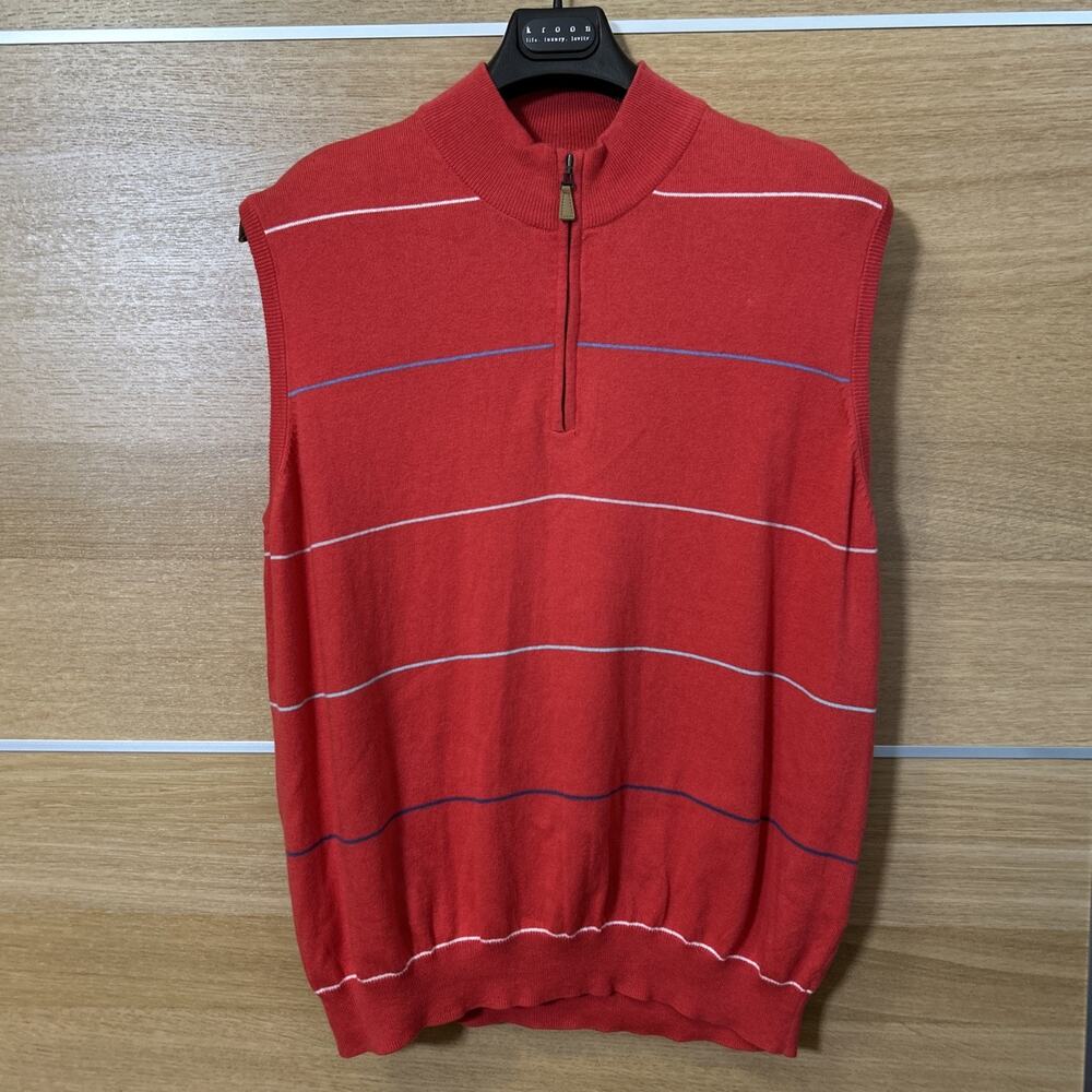 McIlhenny Dry Goods by Tabasco Men's Sz L Red Cashmere Silk Cotton Sweater Vest